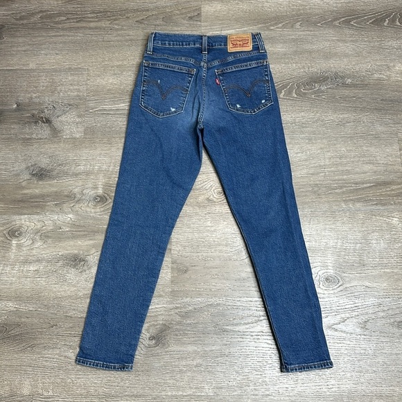 Levi’s High Rise Wedgie Skinny Jeans Distressed Blue Women’s Sz 27 - Picture 6 of 12